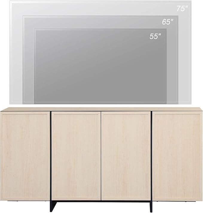 WAMPAT Multifunctional TV Stand for 32-75 Inch TVs, Modern TV Console with La...