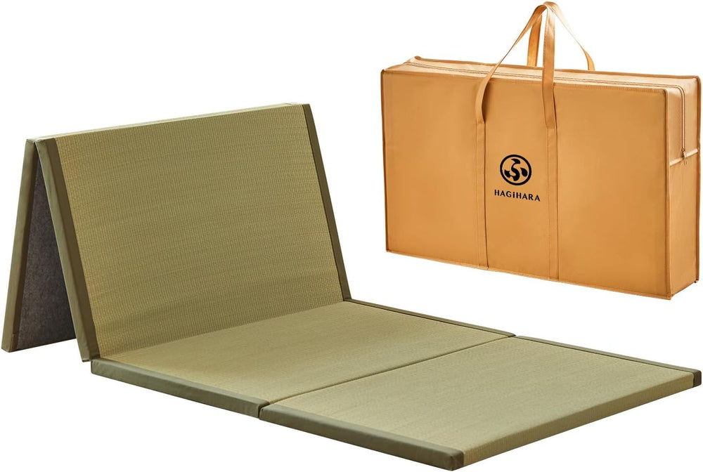 HAGiHARA Japanese Tatami Mat, Folding Rush Grass Floor Mattress | Extra Long ...