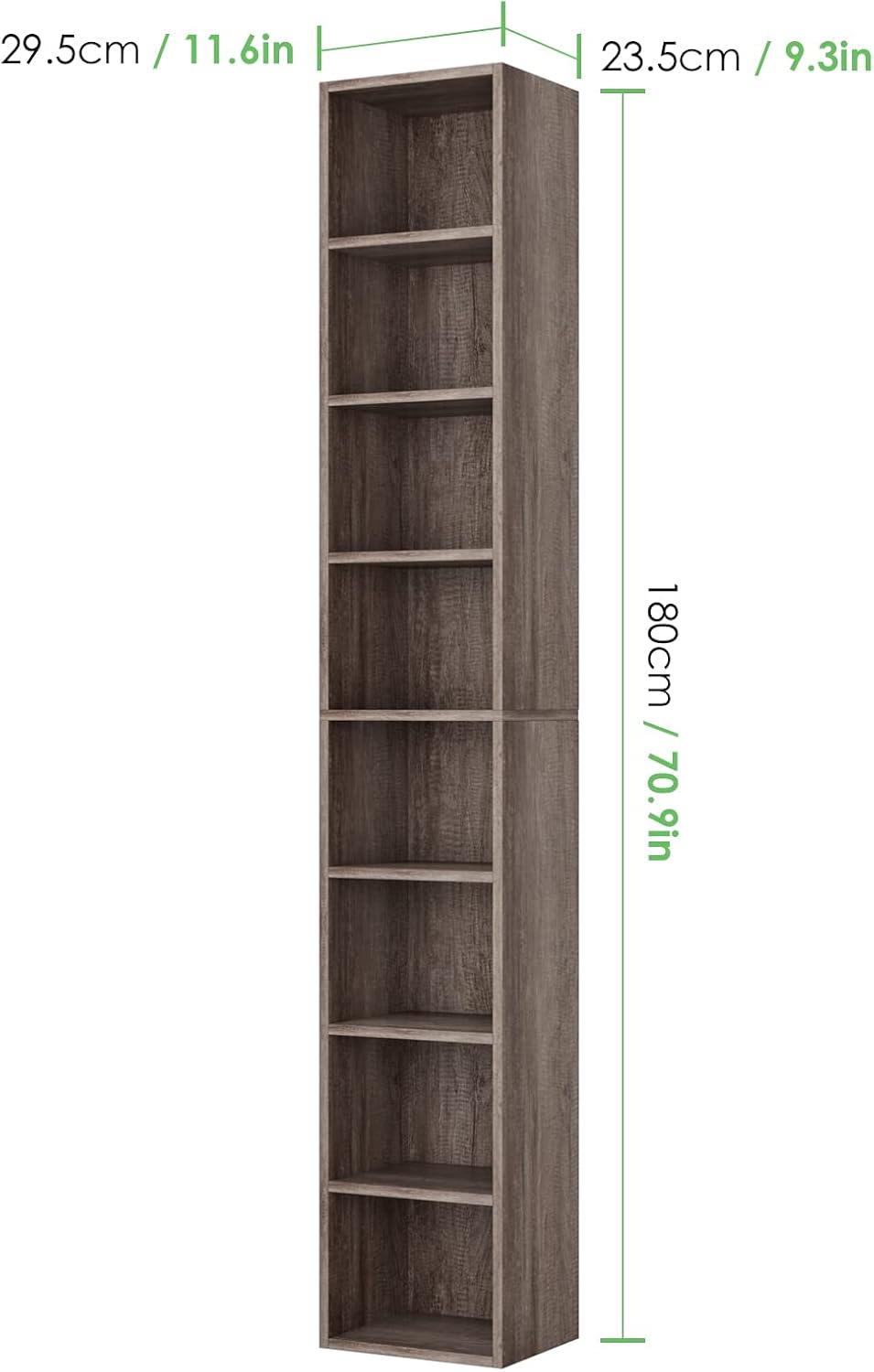 8-Tier Media Tower Rack, CD DVD Storage Organizer Cabinet with Adjustable She...