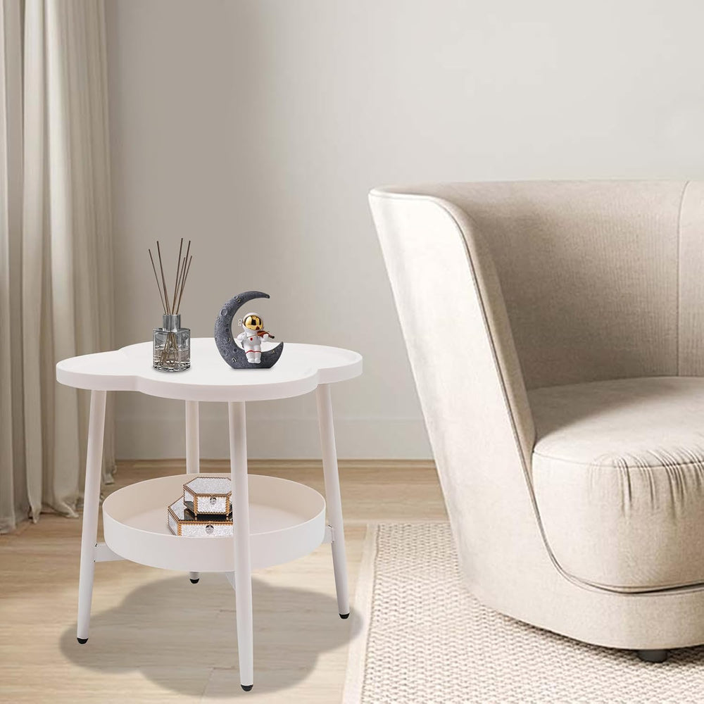 End Table Sofa & Console Flower Shape Snack Side Table with Stand Modern ...