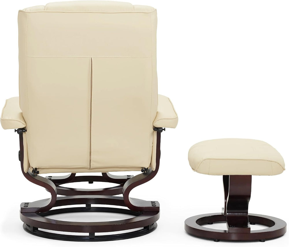 MCombo Manual Swivel Recliner with Ottoman, Faux Leather 9019