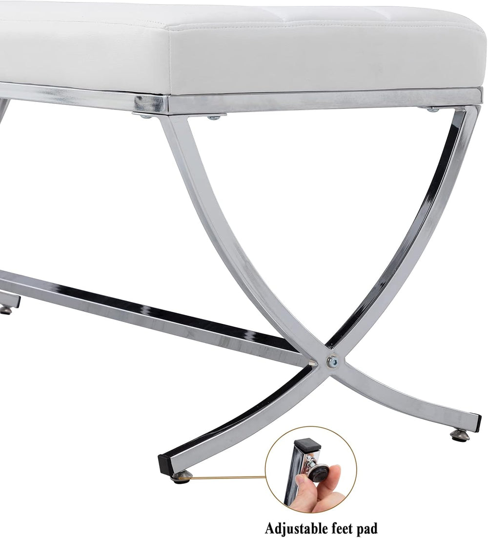 DUOMAY Modern Tufted Ottoman Bench, 45.75" W x 16.5" D x 19.25"...