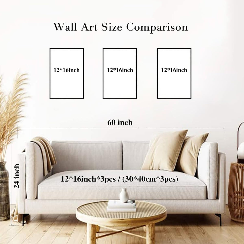 YUFEIART 3 Piece Colorful Flower Market Framed Wall Art Set of 3 12x16