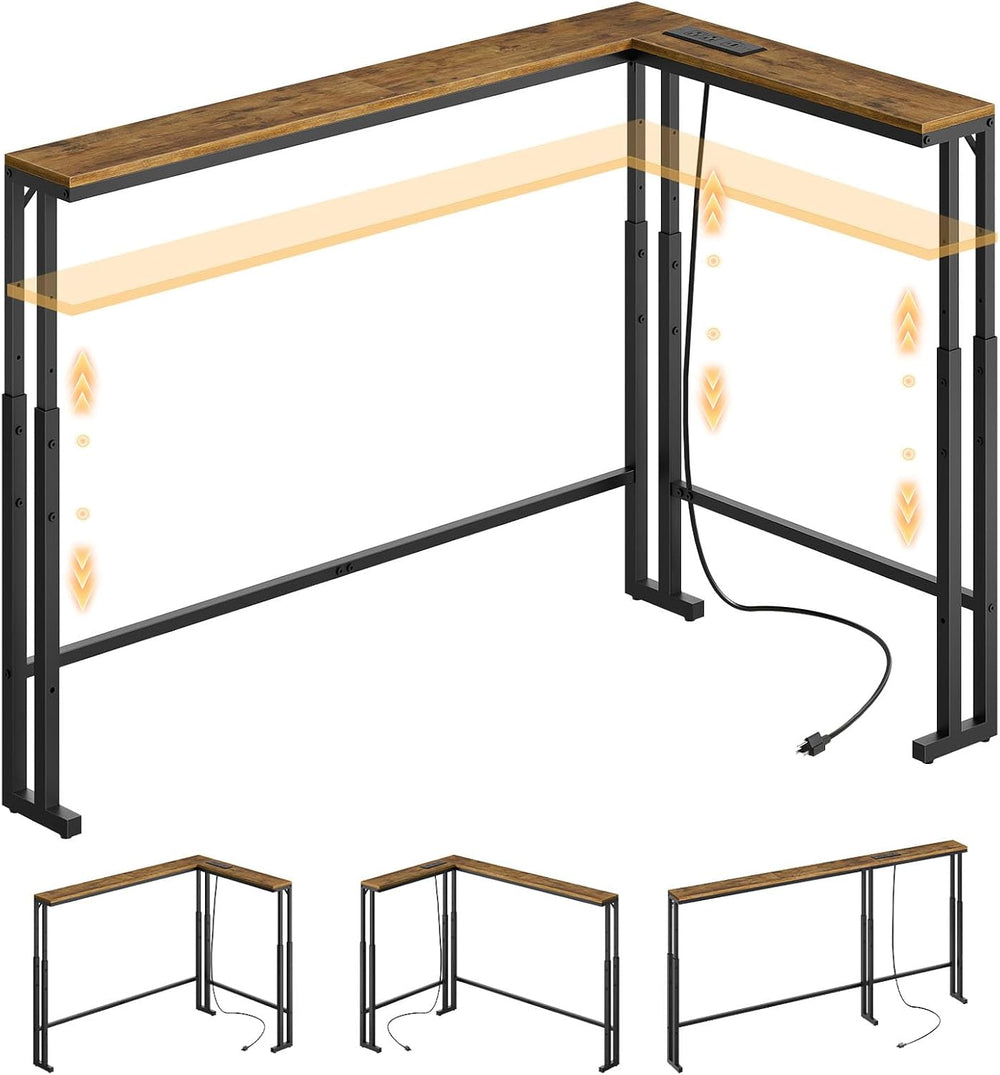 YATINEY 70.9" Narrow Console Table with Adjustable Height (27.6"-35...