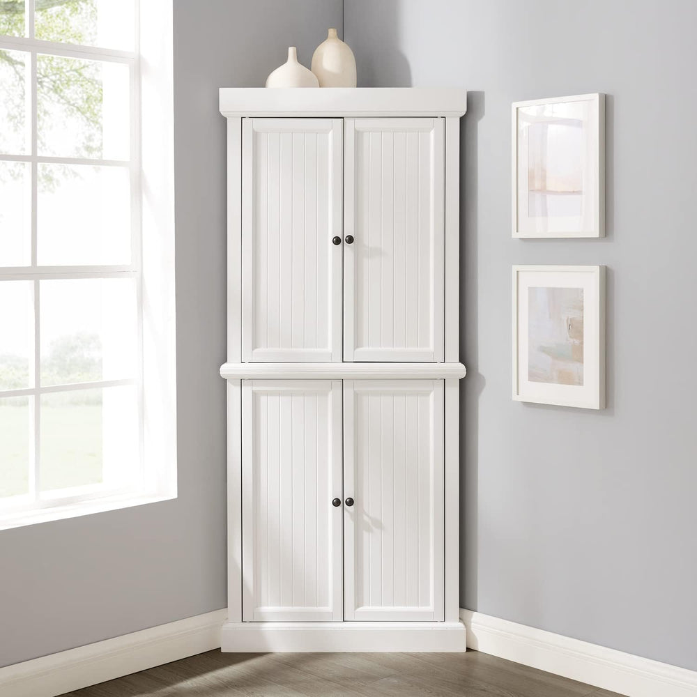 Maykoosh Tall Corner Pantry Cabinet - Modern Kitchen Storage, 2 Stackable Pan...