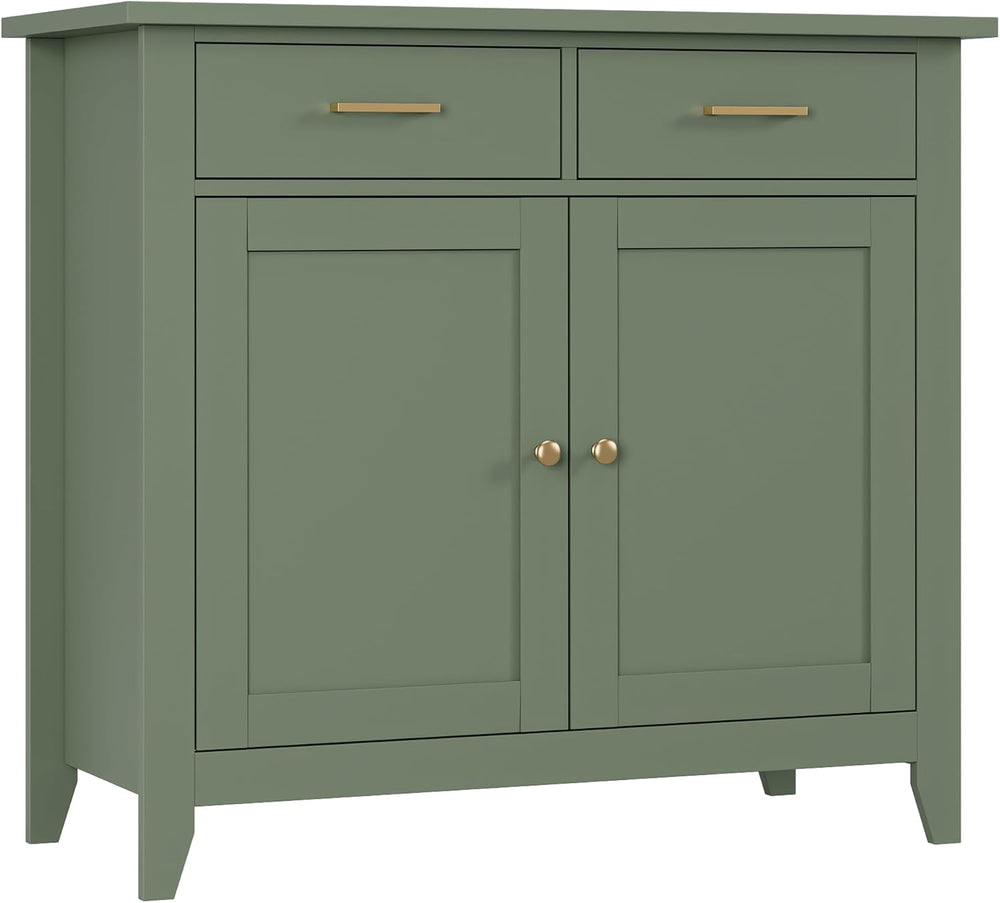 HORSTORS Farmhouse Kitchen Storage Cabinet, Small Buffet, Coffee Bar, Green