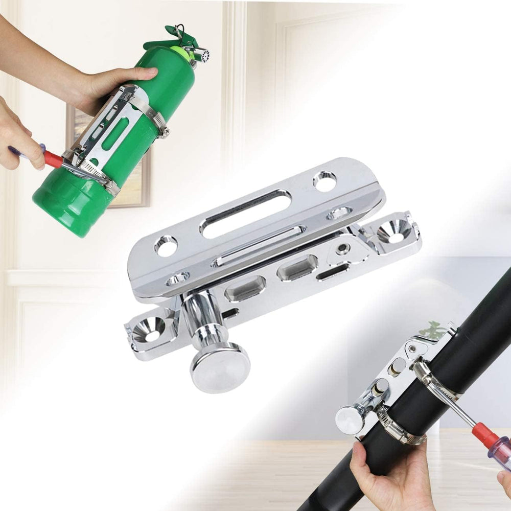 Chrome Quick Release Fire Extinguisher Mount Roll Bar Extinguisher Mounting B...