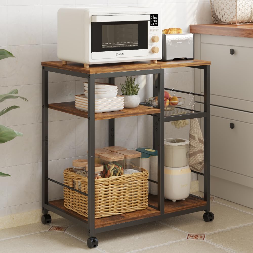 ZIWEI STAR Kitchen Microwave Cart, Microwave Stand, Small Kitchen cart, Baker...