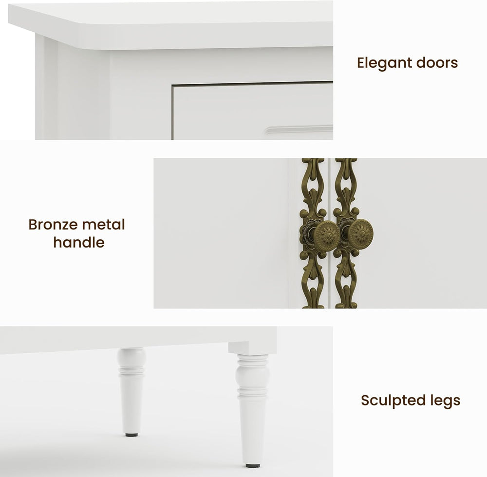 FansaFurn 58'' Large Sideboard Buffet Cabinet with 4 Doors, Modern Cr...