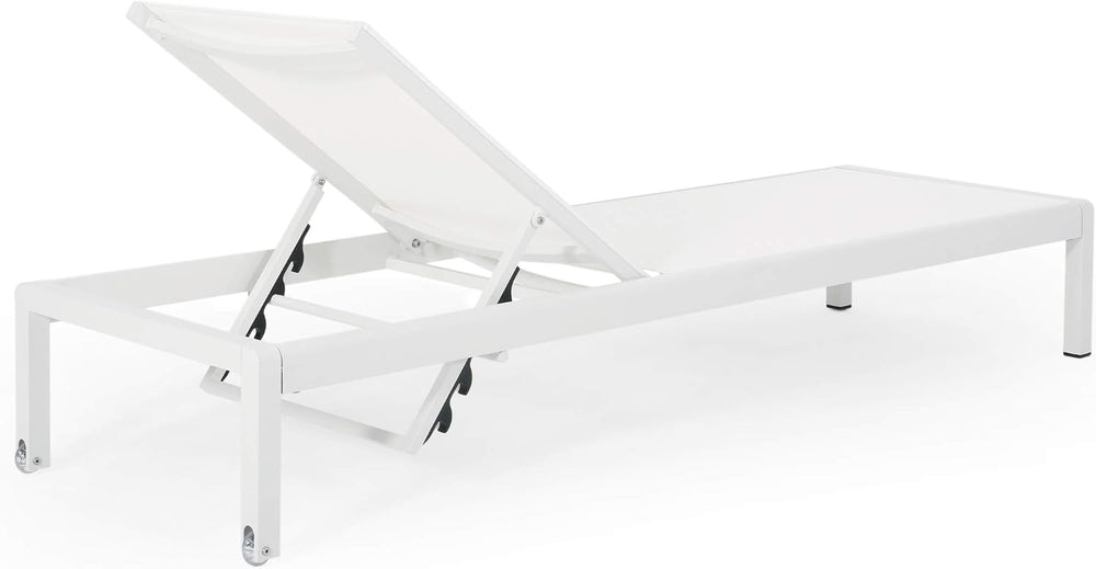 Cynthia Outdoor Chaise Lounge, White