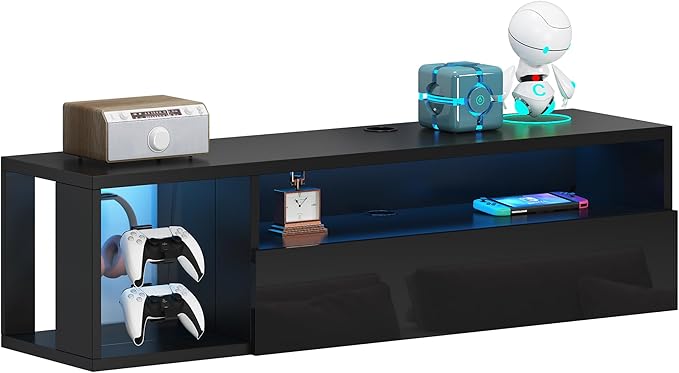 SogesHome 39'' Floating TV Stand with LED Lights, Wall Mounted Entert...