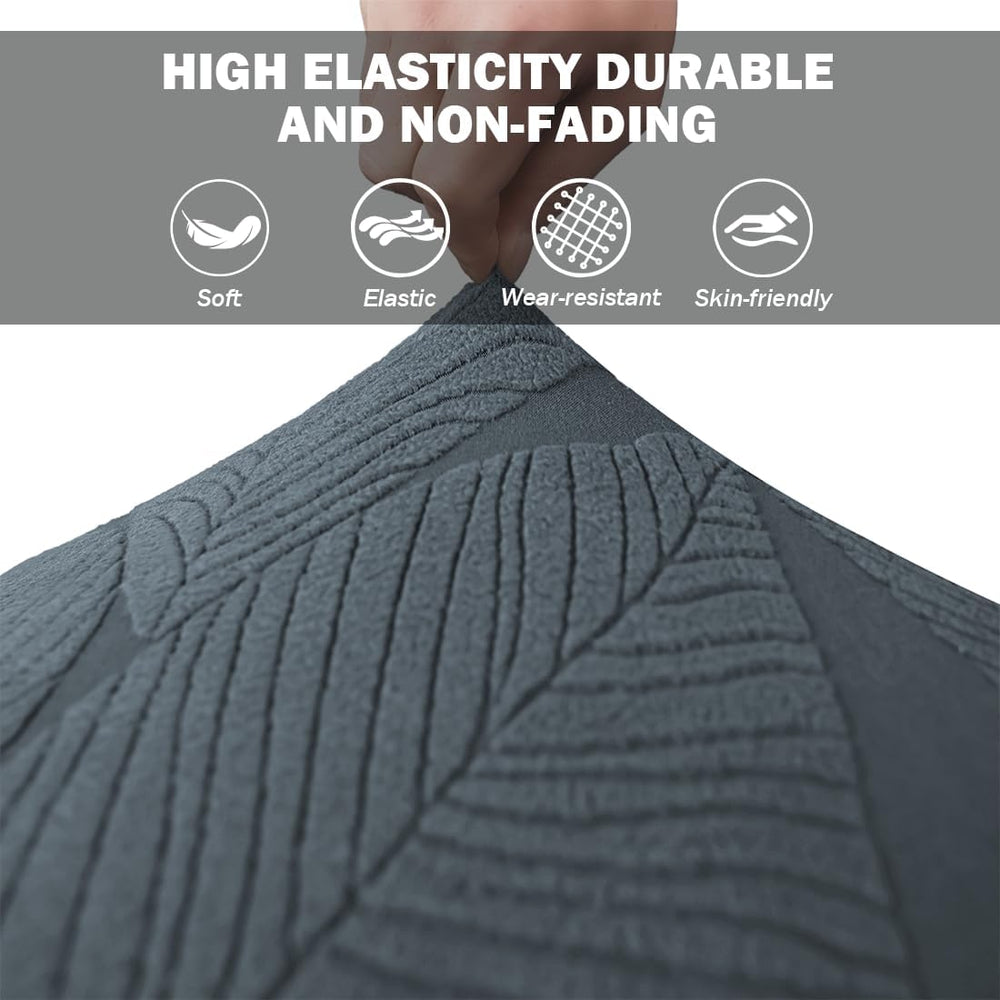Round Ottoman Cover Stretch Round Ottoman Storage Slipcover Leaves Jacquard F...