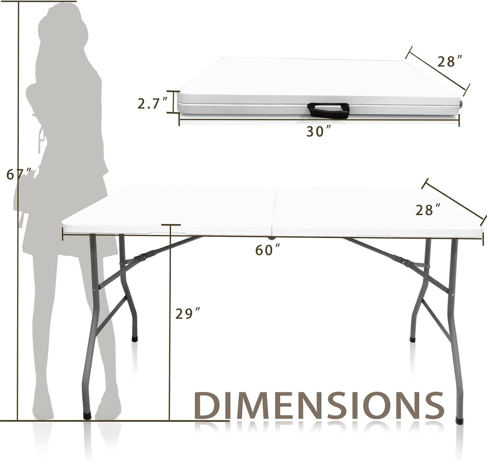 5FT Folding Table,Versatile Foldable Table,Portable | Utility folding table i...