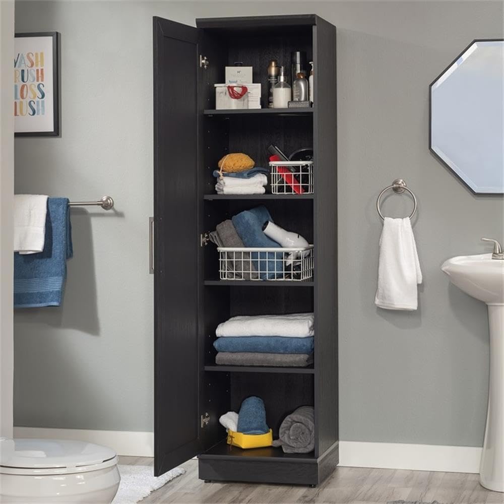 Pemberly Row Engineered Wood Single Door Pantry, 70.945 in H x 18.819 in W x ...