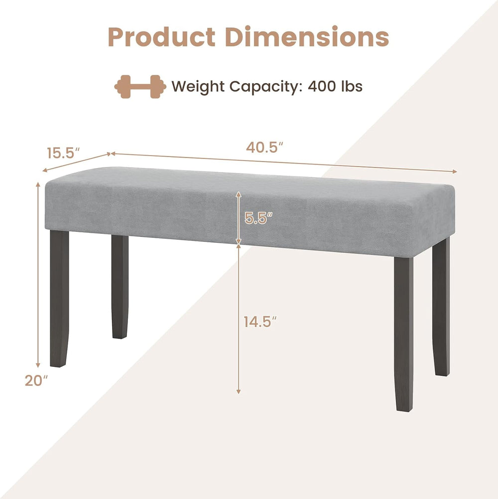Giantex 40.5" Upholstered Entryway Bench with Padded Seat & Solid Ru...