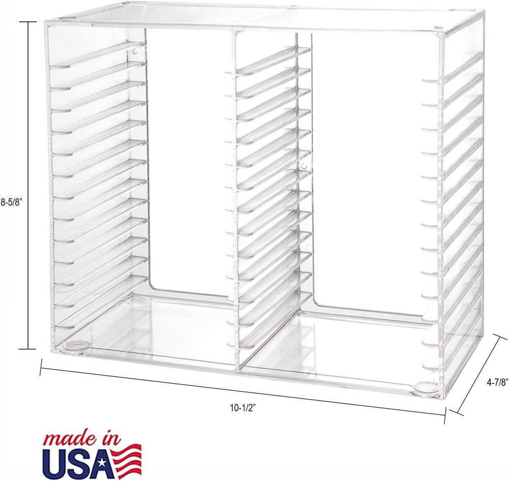 STORi Stackable Clear Plastic CD Organizer with Rubber Feet | Rectangular Jew...