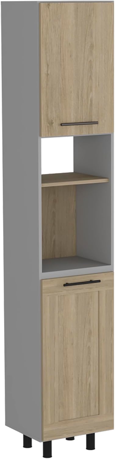 82" Tall Kitchen Pantry, Six Shelves, Double Doors, Light Pine - Home St...