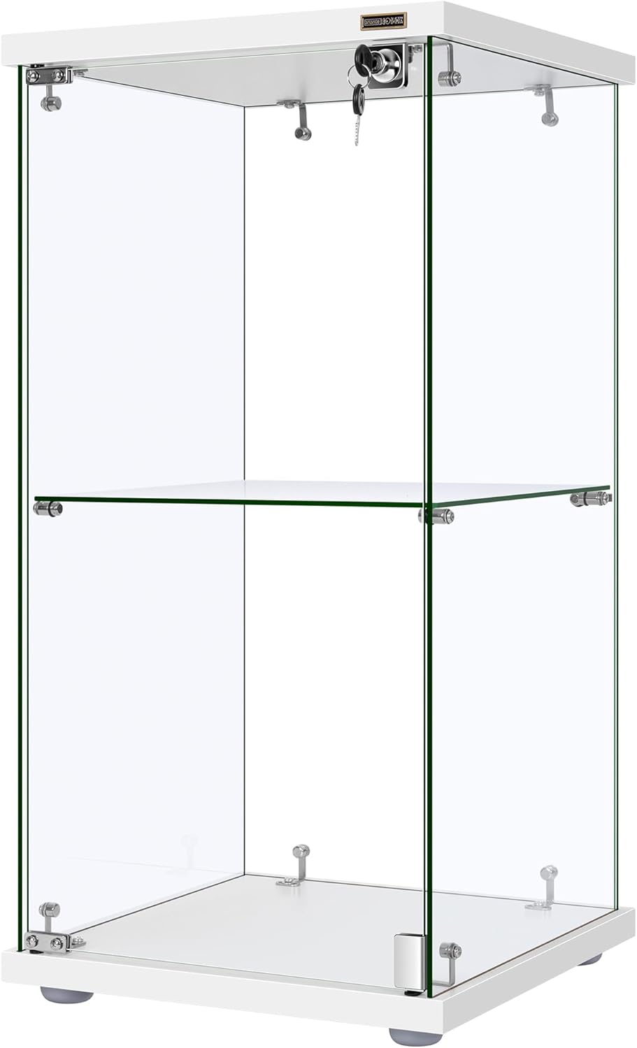 VIVOHOME 2 Layers 15.7''W x 15.7''D x 31.9''H Glass D...