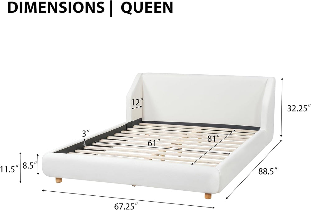 Christopher Knight Home Astry Boucle Upholstered Queen Size Bed Frame with Wi...