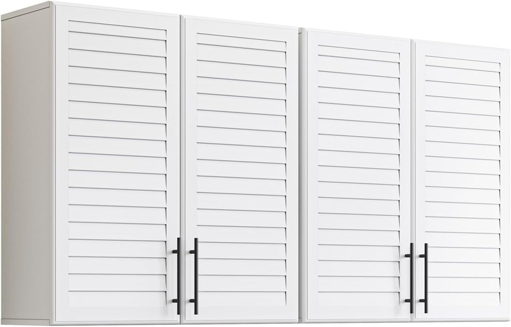 Furnaza 60" W Laundry Room Wall Cabinet with Shutter Style Doors, Wall M...