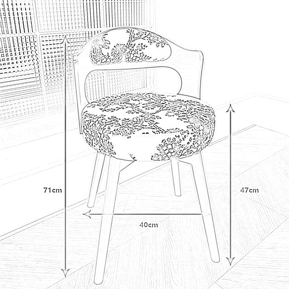 Etlegor Retro Wood Swivel Vanity Chair with Back, American Round Makeup Chair...