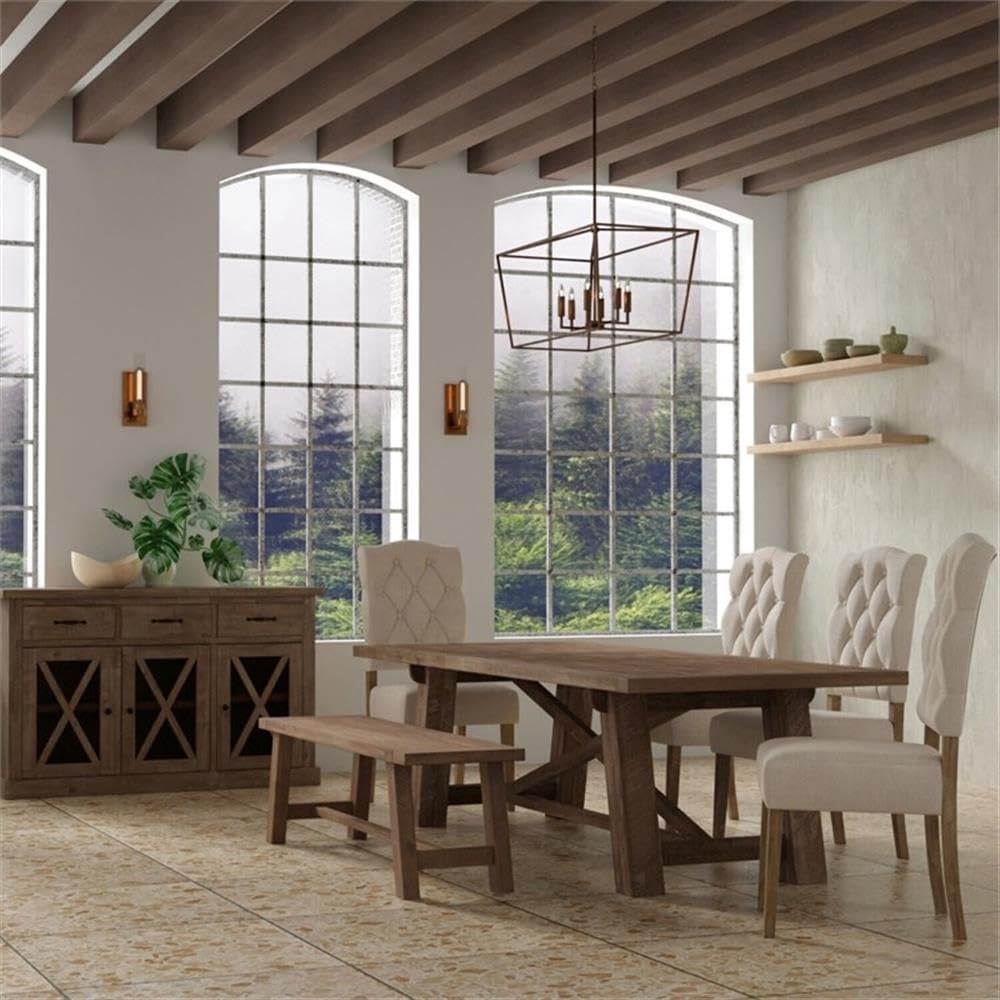 Alpine Furniture Newberry Acacia Bench, Weathered Natural