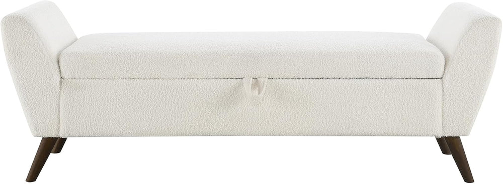 GDFStudio 60" Storage Bench with Seat & Hidden Storage, Teddy Fabric...