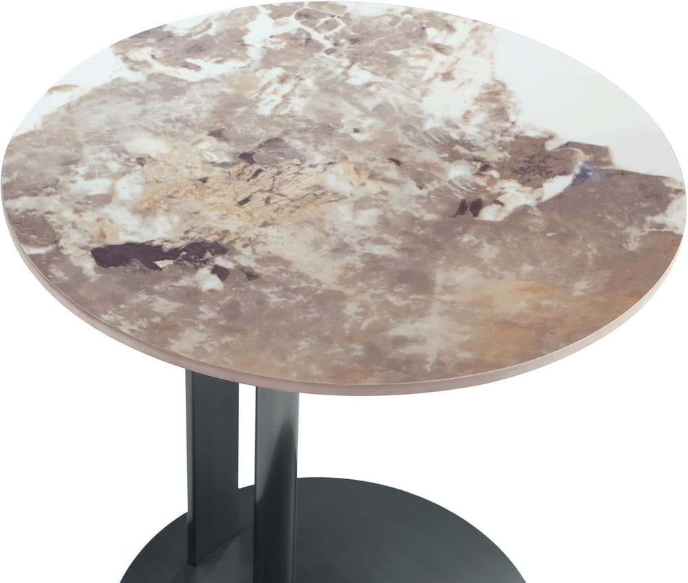 Manhattan Comfort Alondra 2 Piece Set, Round End and Coffee Tables with Sinte...