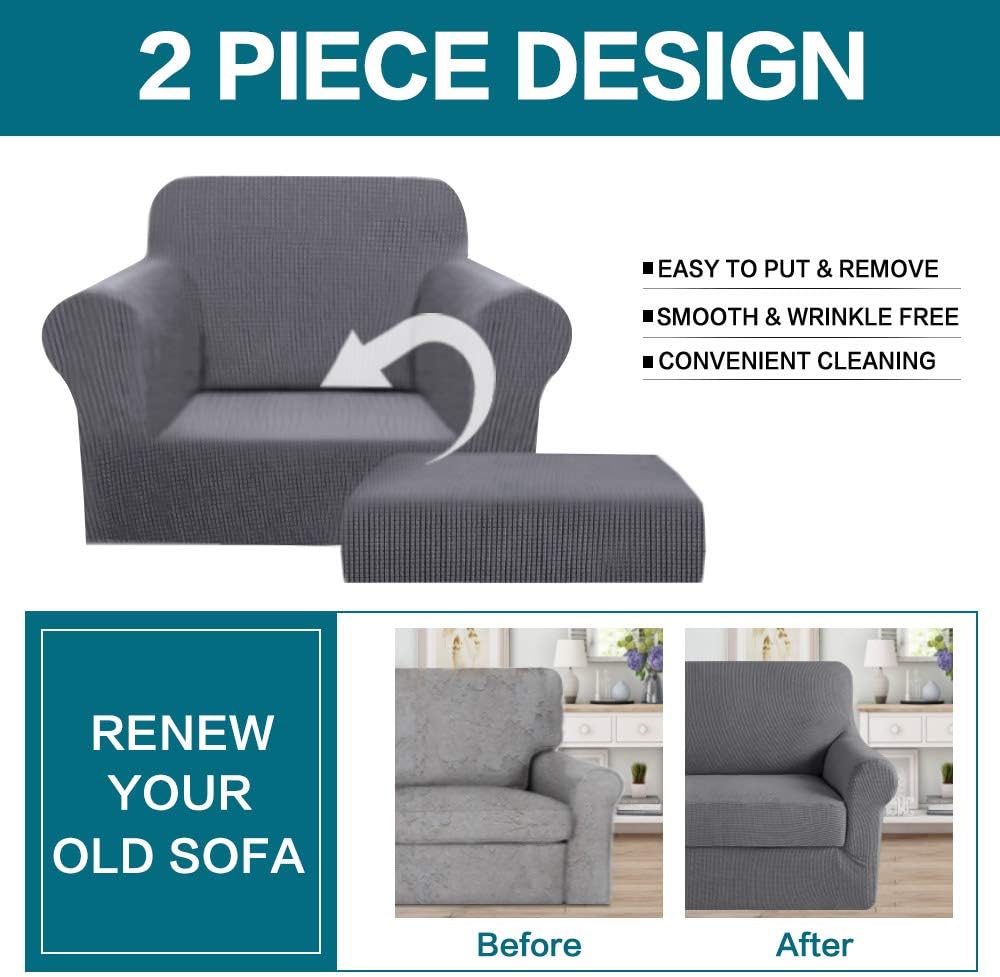 Turquoize 2 Piece Chair Covers Chair Slipcovers for Living Room Armchair Sofa...