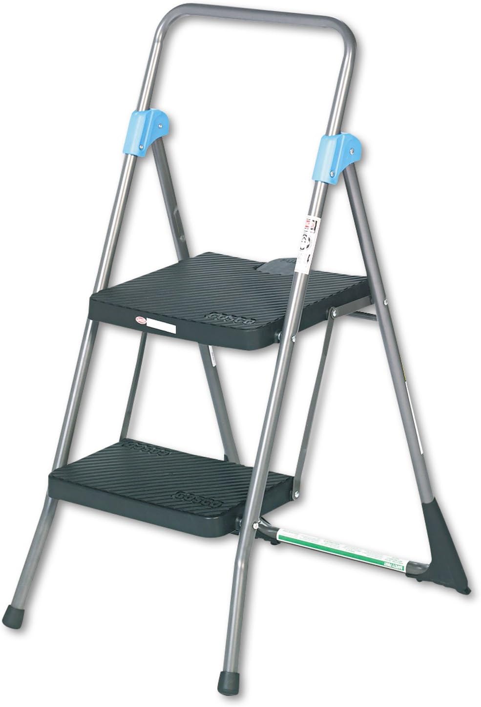 Cosco Commercial 2-Step Folding Stool, 300 lb Capacity, 20.5 x 24.75 x 39.5, ...