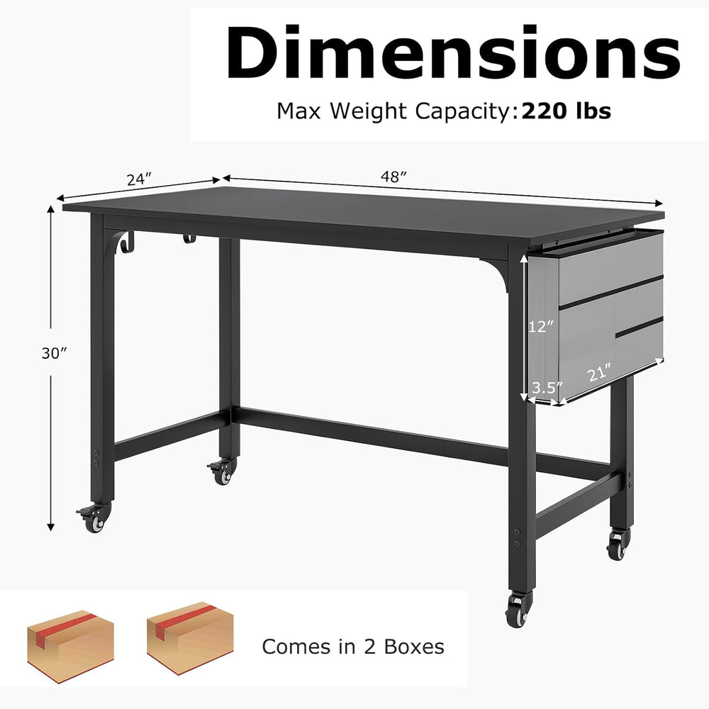 Tangkula Conference Room Table Set of 2, Mobile Computer Desk