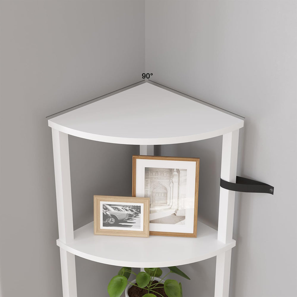 VIMBER Corner Shelf, 5-Tier Corner Bookshelf, Industrial Corner Ladder Shelf,...