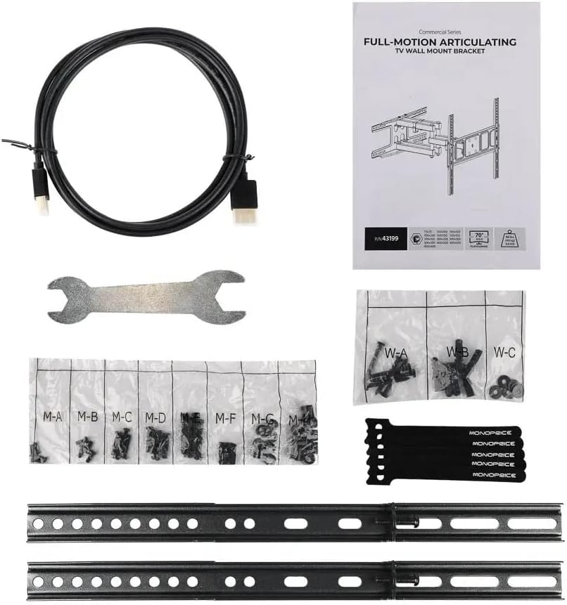 Monoprice Commercial Full Motion TV Wall Mount Bracket for 32" to 70&quo...