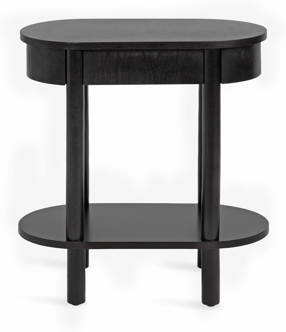 Kate and Laurel Koji Modern Tiered Rectangular Side Table; 22 x 12 x 24; Blac...