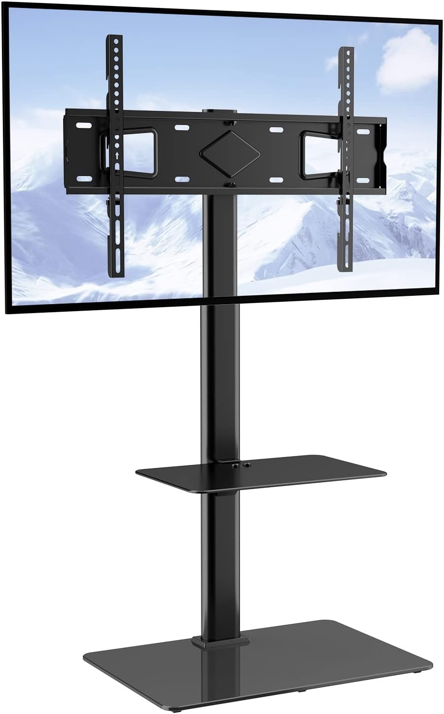 VEVOR TV Stand Mount, Adjustable Swivel Floor Stand for 32-65 Inch TVs, Porta...