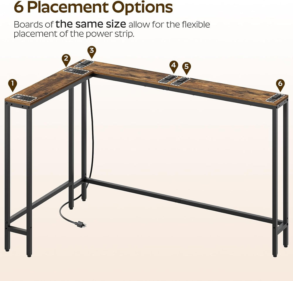 YATINEY Narrow Console Table with Outlets, 70.9" Sofa Table Narrow Long,...