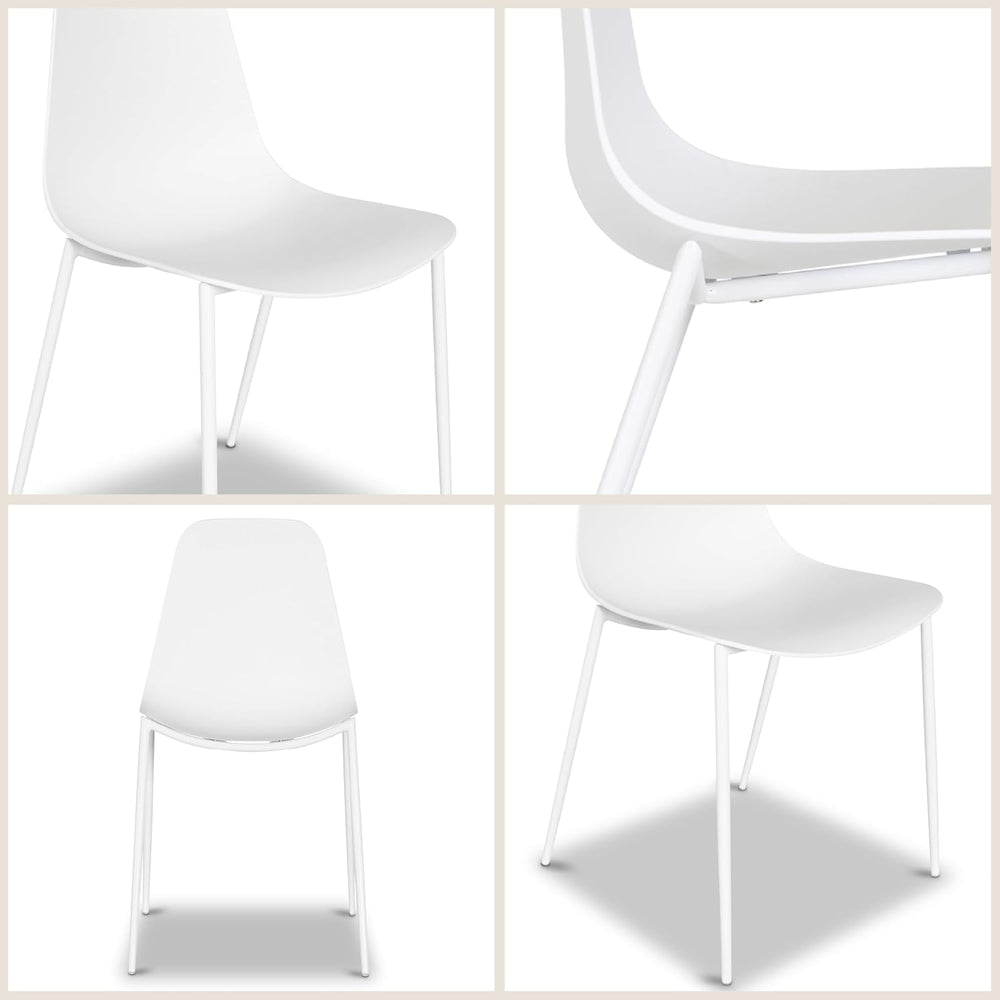 POLY & BARK Isla Modern Dining Chairs Set of 4 – Mid Century Modern Plast...