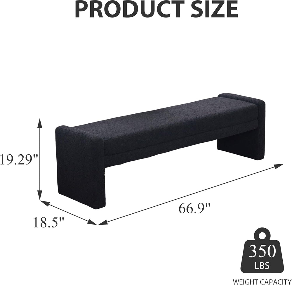 Chifee & Vingol 66.9" W Modern Living Room Bench Upholstered Bedroom...