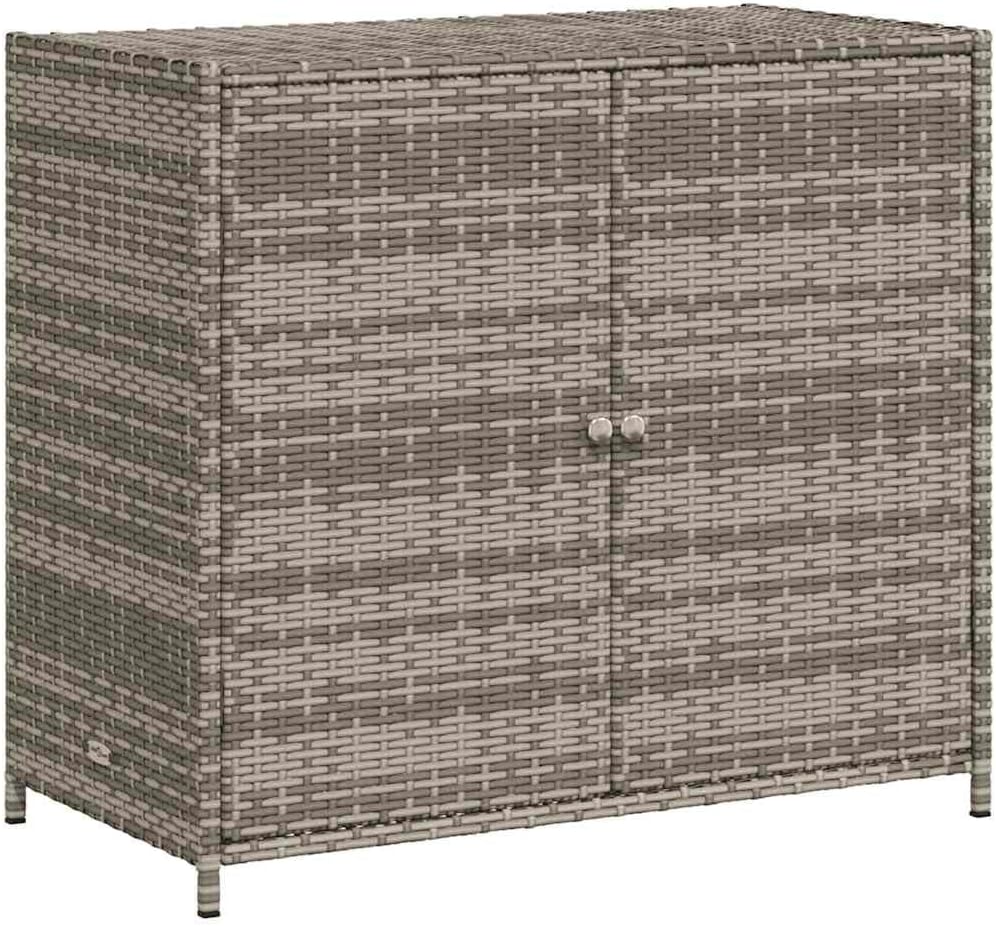 Grey Outdoor Storage Cabinet for Patio and Garden with 4 Shelves, Durable PE ...