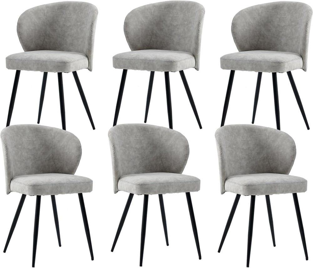 Dining Chairs Set of 6, Sturdy Metal Legs, High-Resilience Sponge, Non-Scratc...