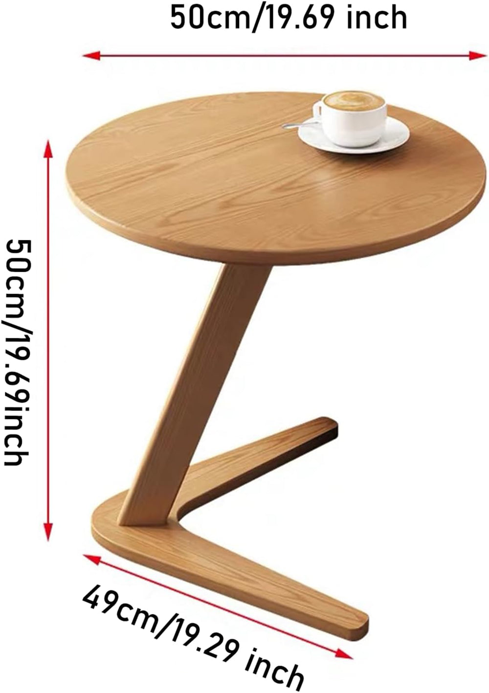 YUNMUARY-C-Shaped Side Table Round Side Tables for Couch Space-Saving Sofa Ta...