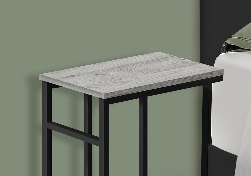 Accent Table, C Shaped, End, Side, Snack, Living Room, Bedroom, Grey Laminate...