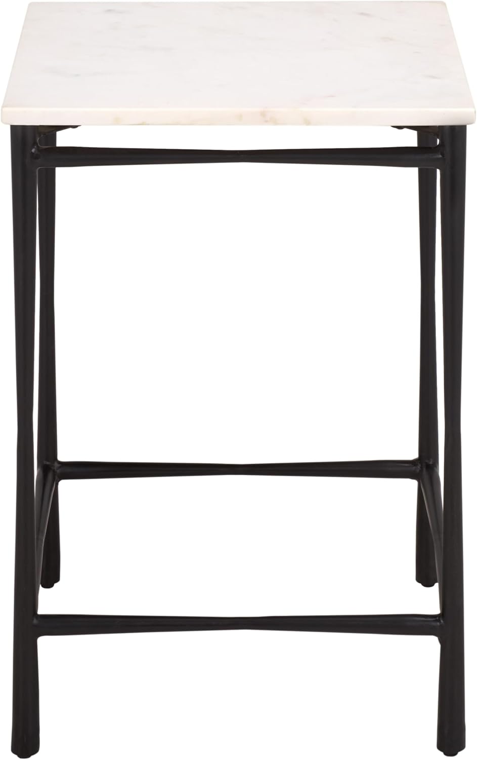 SAFAVIEH Furniture - Nadezhda Accent Table - White & Black - Marble Top M...