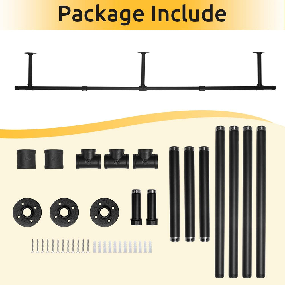 Oroonoko 72" Wall Mounted Clothes Rack, Closet Rods for Hanging Clothes