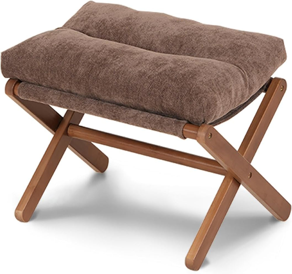 Baveke Ottoman Foot Rest- Bamboo Foldable Stool, Foot Stools Small Ottman wit...