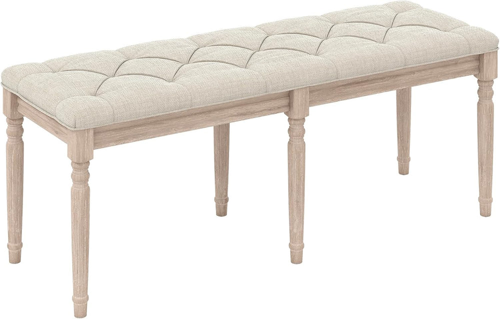 GIANTEX 47.5-inches Upholstered Dining Bench, Button-Tufted Table Bench with ...