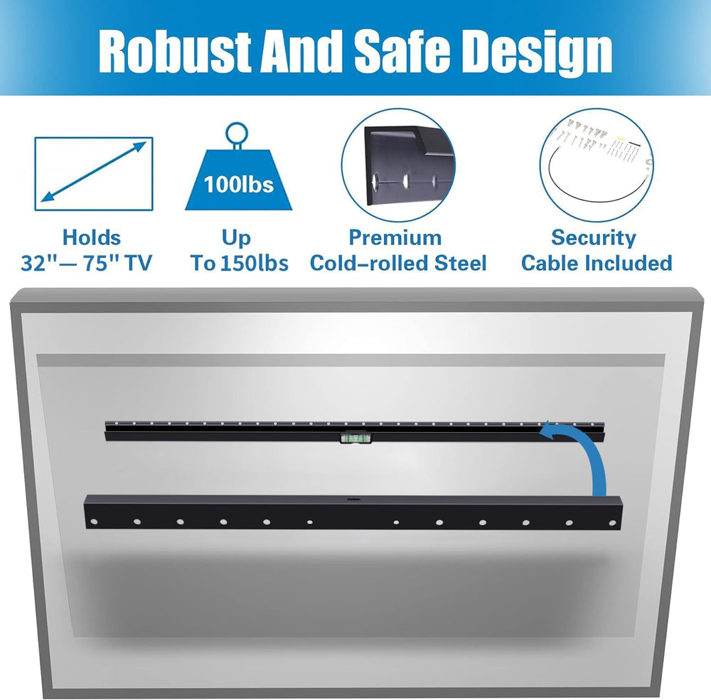 Antimbee Studless Drywall TV Mount for 32-75 inch TVs, No Stud TV Wall Bracke...
