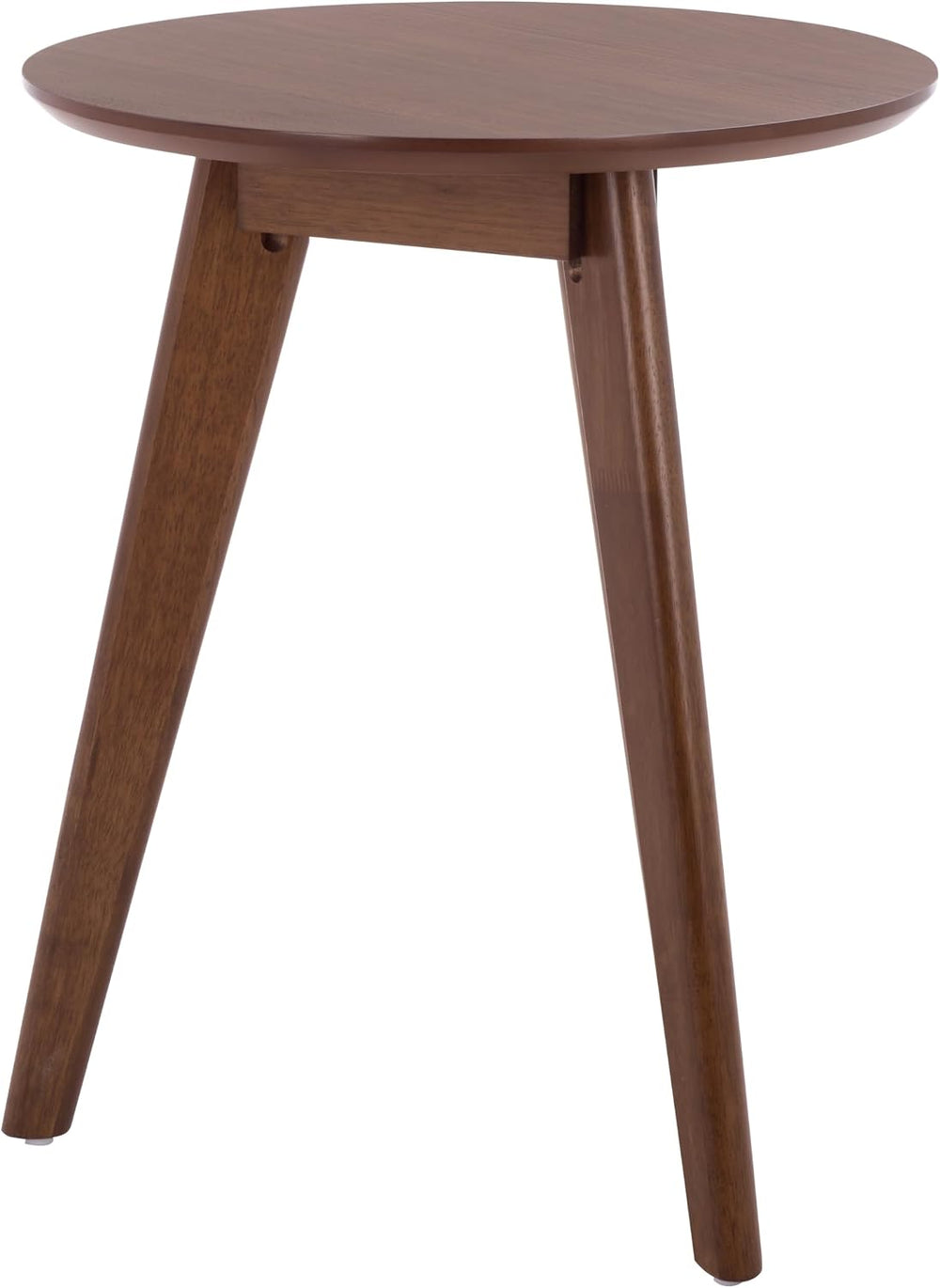 SAFAVIEH Furniture - Bahaus Round Accent Table - Walnut - Mid-Century Tripod ...