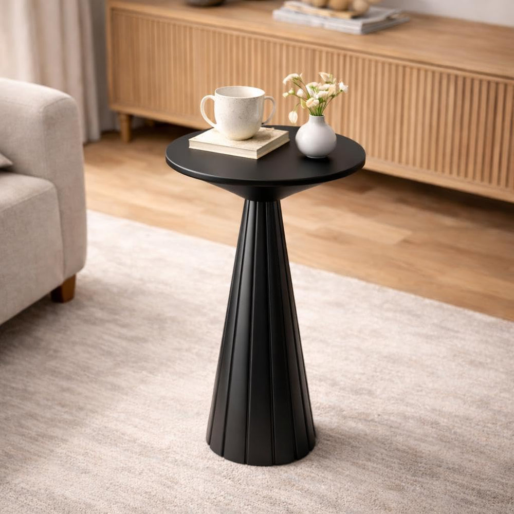 COZAYH Rustic Pedestal End Table, Farmhouse Round Martini Table Wood Plant St...