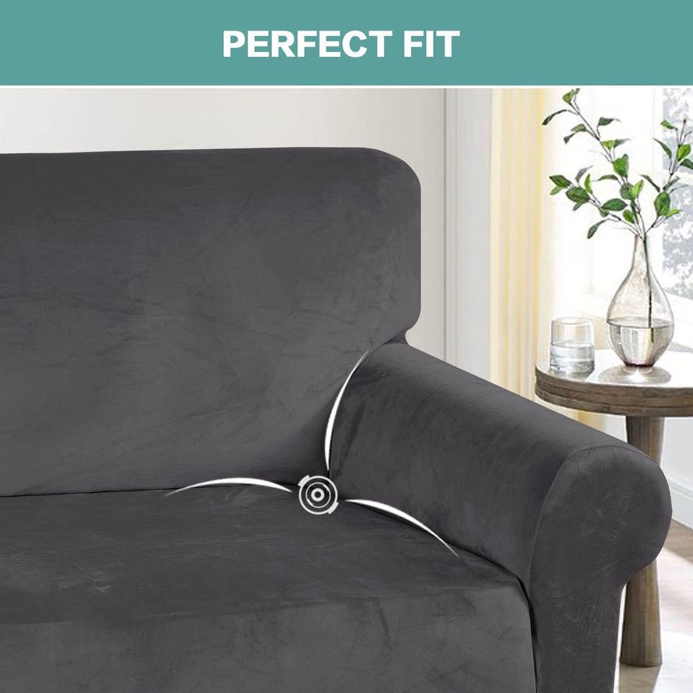 Turquoize Stretch Velvet Chair Cover Sofa Chair Covers for Living Room Armcha...